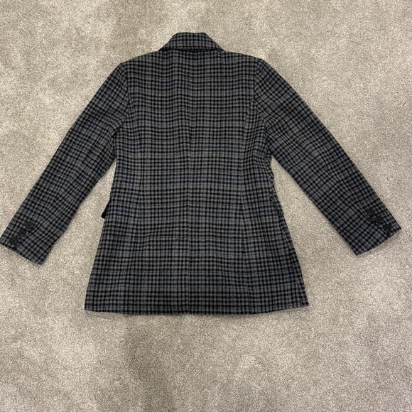 7 for all mankind Gray Plaid Oversized Wool Blend Blazer Size Small EUC - Picture 2 of 6